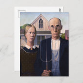 Amerikaans gotisch schilderij van Grant Wood Briefkaart (Voorkant / Achterkant)