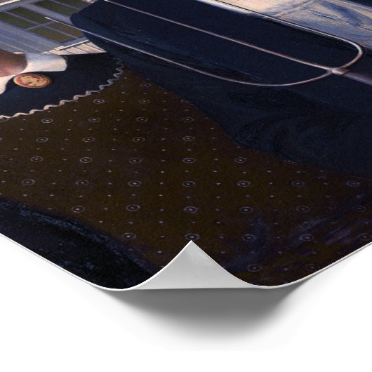 Amerikaans gotisch schilderij van Grant Wood Poster (Hoek)