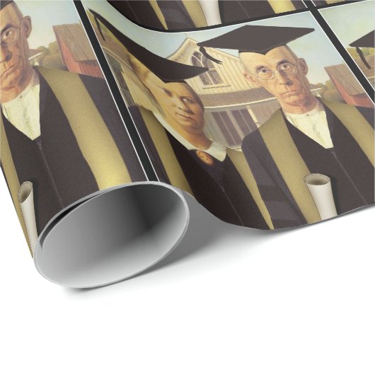 Amerikaans Gotisch Volwassen Afstuderen Cadeaupapier (Rol Hoek)