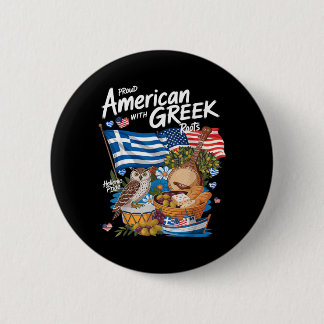 Amerikaans Griekse Vlag Outfit Idee Voor Vrouwen G Ronde Button 5,7 Cm