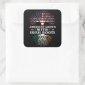 AMERIKAANS groeide met IRISH Roots! Vierkante Sticker (Tas)