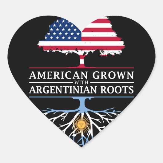 Amerikaans Groen met Argentijnse Roots Argentina Hart Sticker (Voorkant)