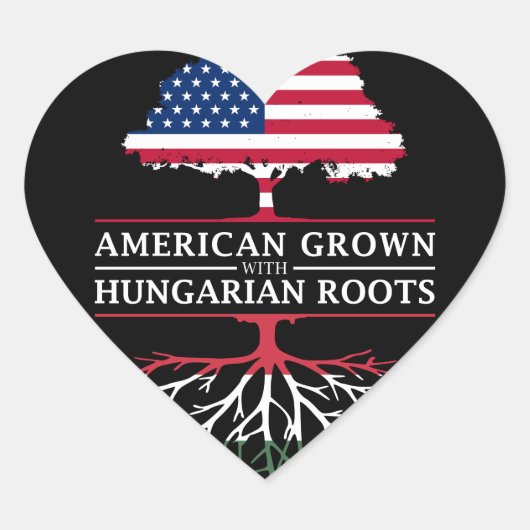 Amerikaans Groen met Hongaarse Roots Hongarije Hart Sticker (Voorkant)