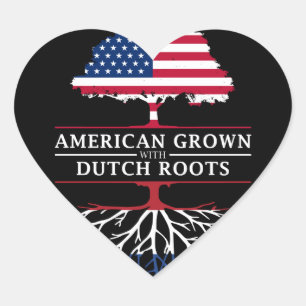 Amerikaans Groen met Nederlandse Roots Nederland Hart Sticker