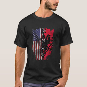Amerikaans Groot Albanië Roots USA Albanese vlag T-shirt