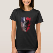 Amerikaans Groot Albanië Roots USA Albanese vlag T-shirt (Voorkant)