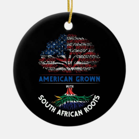 Amerikaans Groot Zuid-Afrikaanse Roots Vlag Venezu Keramisch Ornament (Voorkant)