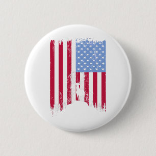 Amerikaans groots Hunter Patriotic T Shirt voor ma Ronde Button 5,7 Cm