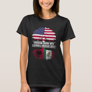 Amerikaans Grown met Vlag Erfgoed Albanees Mexicaa T-shirt