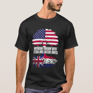 Amerikaans Grown met Vlag Erfgoed Brits Nederlands T-shirt