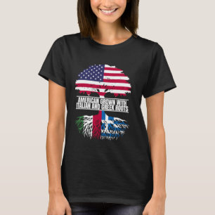 Amerikaans Grown met Vlag Erfgoed Italiaans Grieks T-shirt