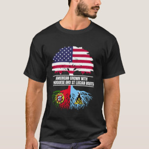 Amerikaans Grown met Vlag Erfgoed Portugees St Lu T-shirt