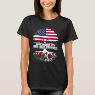 Amerikaans Grown met Vlag Erfgoed Welsh South Kore T-shirt