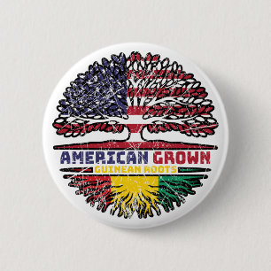 Amerikaans-Guinese VS - vlag over boomstammen Ronde Button 5,7 Cm