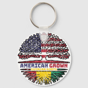 Amerikaans-Guinese VS - vlag over boomstammen Sleutelhanger