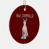Amerikaans hairless Terrier Ew People Dog Wearing Keramisch Ornament (Rechts)