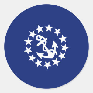 Amerikaans handvat Vlag Anchor Stars Blue Ronde Sticker