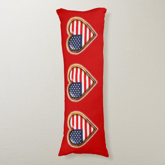 Amerikaans hart lichaamskussen (Voorkant Verticaal)