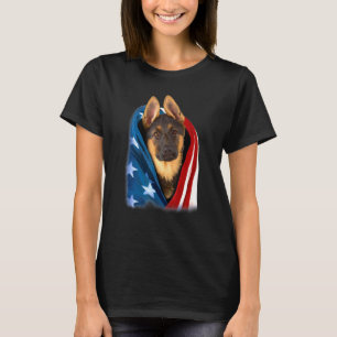 Amerikaans Hoesje van Dog Flag Duitse herder T-shirt