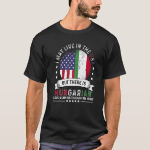 Amerikaans Hongaars thuis in Amerikaanse patriot-A T-shirt