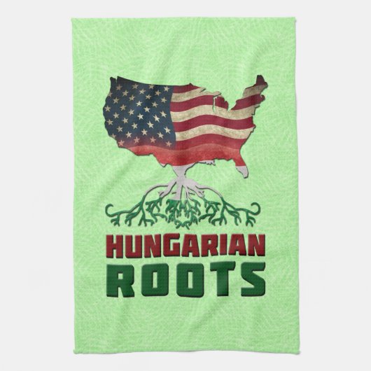 Amerikaans-Hongaarse Roots Tea Towel Theedoek (Verticaal)