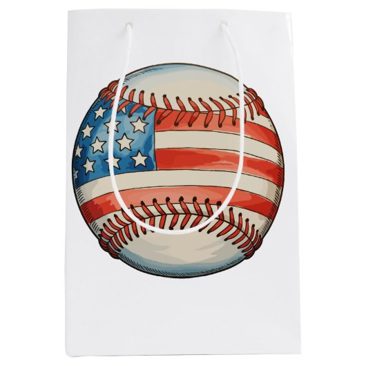 Amerikaans honkbal VS-vlag 250e verjaardag Medium Cadeauzakje (Voorkant)