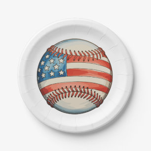 Amerikaans honkbal VS-vlag 250e verjaardag Papieren Bordje
