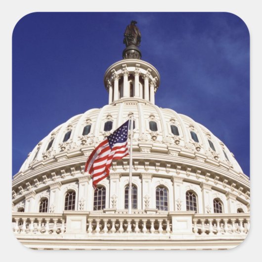 Amerikaans hoofdgebouw, Washington DC Vierkante Sticker (Voorkant)