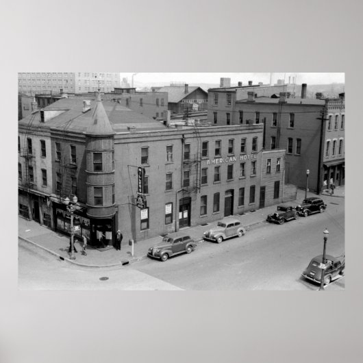 Amerikaans hotel, Dubuque, Iowa, 1940 Poster (Voorkant)