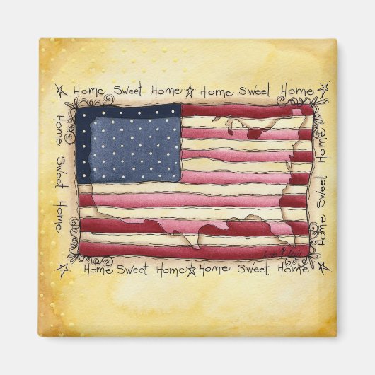 Amerikaans Huis Sweet Home Magneet (Voorkant)