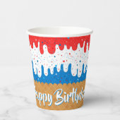 Amerikaans Ijs Verjaardag Papieren Bekers (Links)