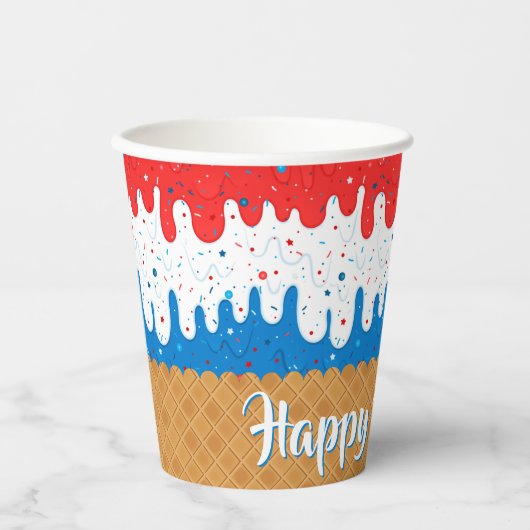 Amerikaans Ijs Verjaardag Papieren Bekers (Voorkant)