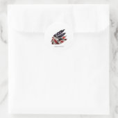 amerikaans - indiaans ronde sticker (Tas)