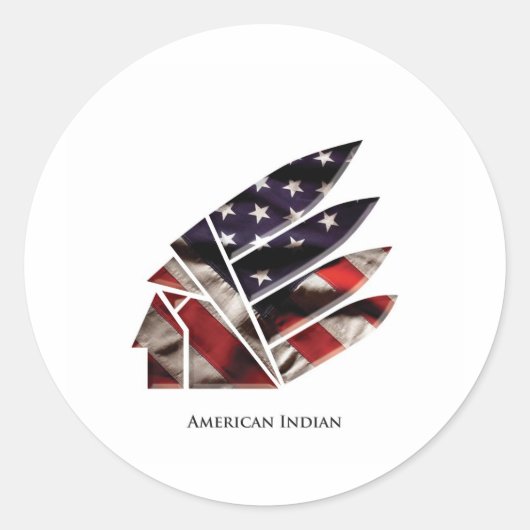 amerikaans - indiaans ronde sticker (Voorkant)