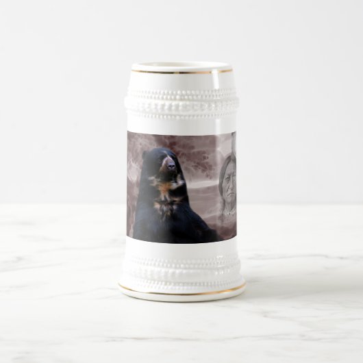 Amerikaans Indiaans zwart beer Bierpul (Center)