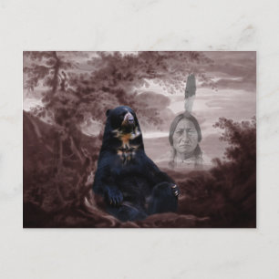 Amerikaans Indiaans zwart beer Briefkaart