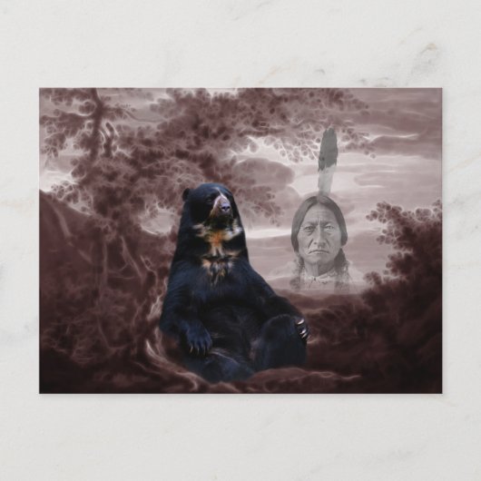 Amerikaans Indiaans zwart beer Briefkaart (Voorkant)