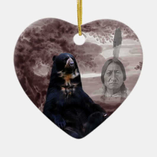 Amerikaans Indiaans zwart beer Keramisch Ornament (Voorkant)