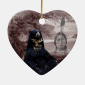 Amerikaans Indiaans zwart beer Keramisch Ornament (Achterkant)