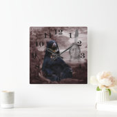 Amerikaans Indiaans zwart beer Vierkante Klok (Huis)