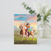 Amerikaans Indiaas Hersenbrood op paard Briefkaart (Staand voorkant)