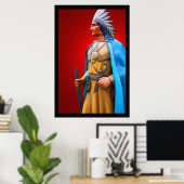 Amerikaans-Indiaas opperhoofd 36 x 24 Poster (Thuiskantoor)