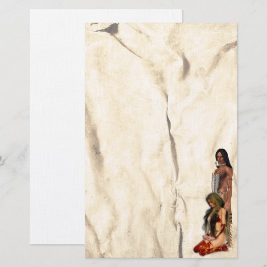 Amerikaans Indiaas paar Stationery Briefpapier (Voorkant / Achterkant)