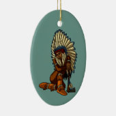 Amerikaans-Indische Vrouw, doezelaar Tomahawk Pixe Keramisch Ornament (Rechts)