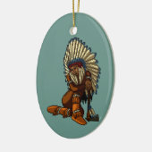 Amerikaans-Indische Vrouw, doezelaar Tomahawk Pixe Keramisch Ornament (Links)