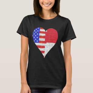 Amerikaans Indonesisch vlaggeschut T-shirt