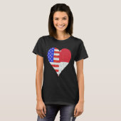 Amerikaans Indonesisch vlaggeschut T-shirt (Voorkant volledig)