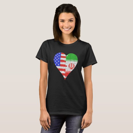 Amerikaans Iraans vlaggeschut T-shirt (Voorkant volledig)