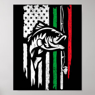 Amerikaans Italiaans B Visvlag Voor Visser Italia Poster