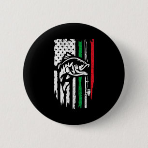 Amerikaans Italiaans B Visvlag Voor Visser Italia Ronde Button 5,7 Cm